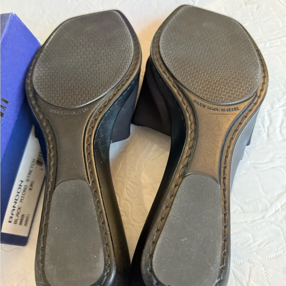 Stuart Weitzman Black Heeled Sandals NIB - Picture 5 of 5
